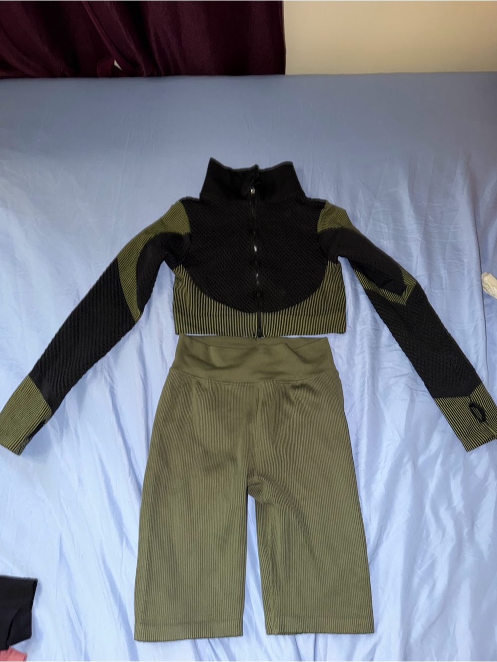 Calvin Klein Olive Green and Black Zip-Up Men’s Sweater